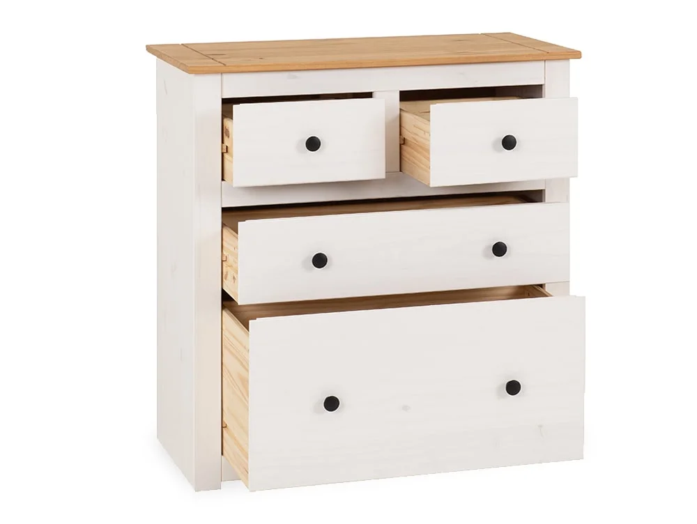 Seconique Seconique Panama White and Waxed Pine 2+2 Drawer Chest of Drawers
