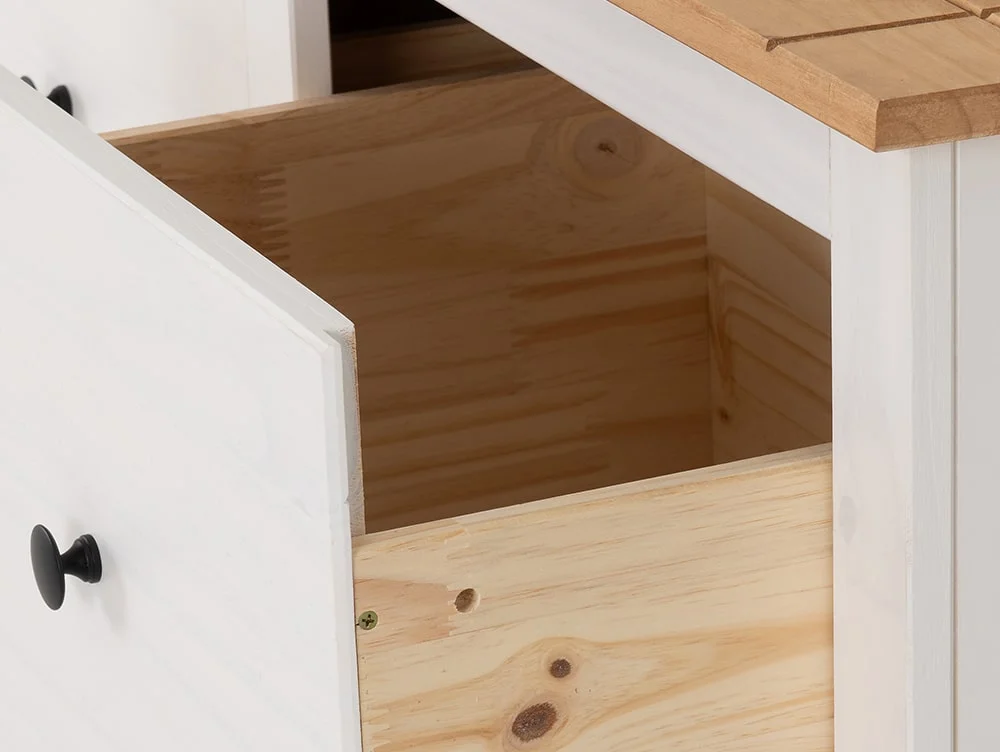 Seconique Seconique Panama White and Waxed Pine 3+3 Drawer Chest of Drawers