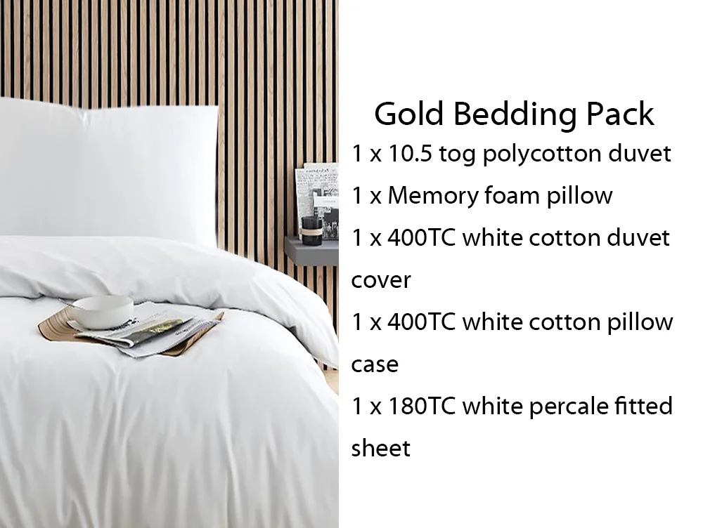Harwood Textiles Harwood Textiles Gold 2ft6 Small Single Bedding Pack