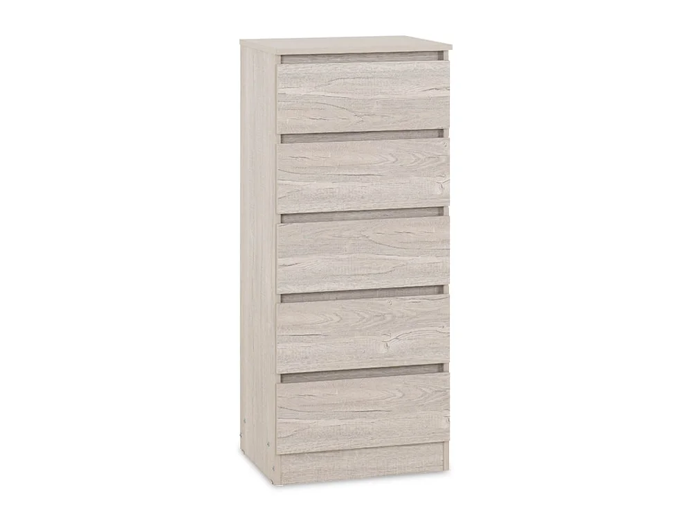 Seconique Seconique Malvern Urban Snow 5 Drawer Tall Narrow Chest of Drawers