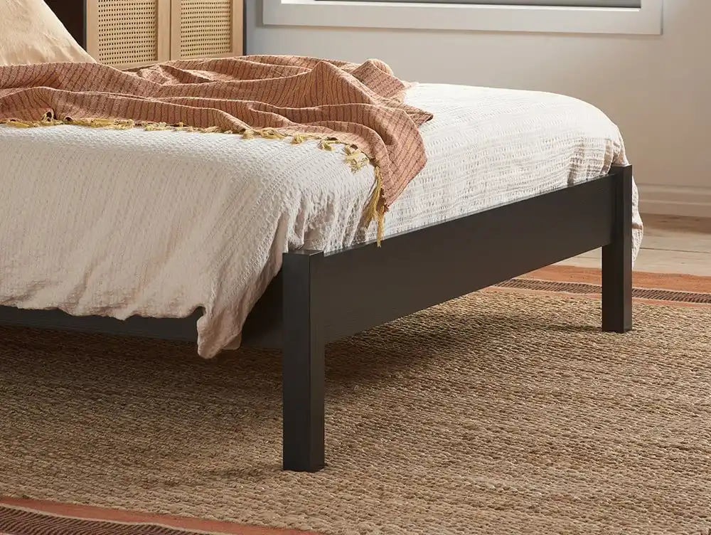 Birlea Furniture & Beds Birlea Croxley 4ft6 Double Rattan and Black Wooden Bed Frame
