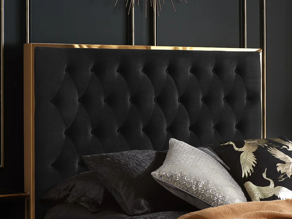 Birlea Furniture & Beds Birlea Chelsea 4ft6 Double Black Fabric Bed Frame