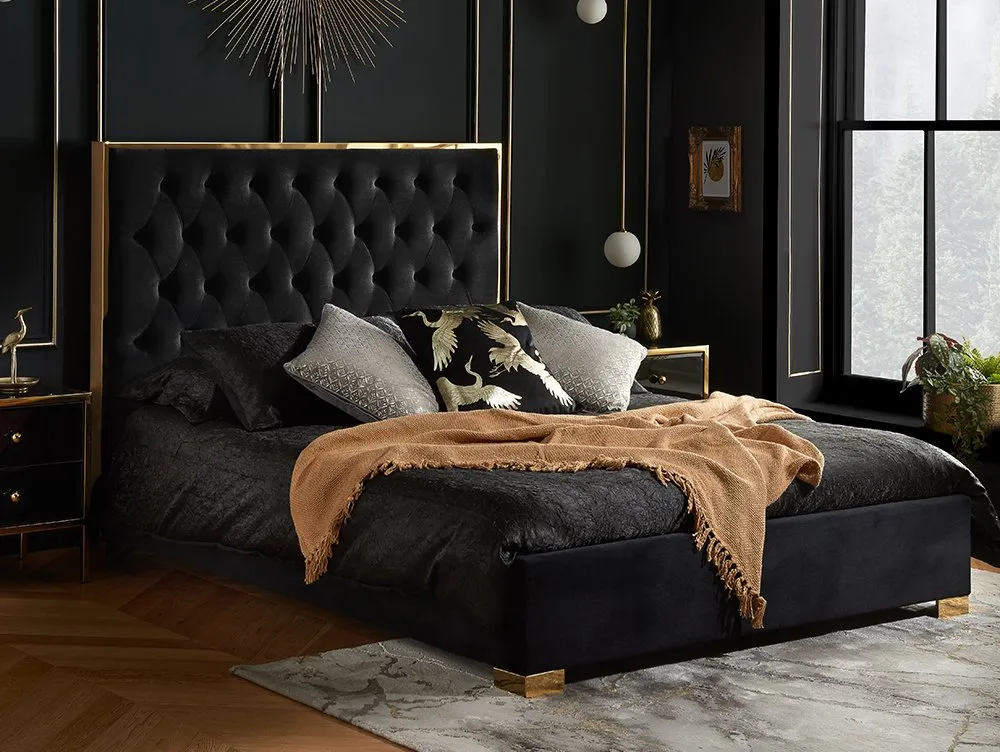 Birlea Furniture & Beds Birlea Chelsea 5ft King Size Black Fabric Bed Frame