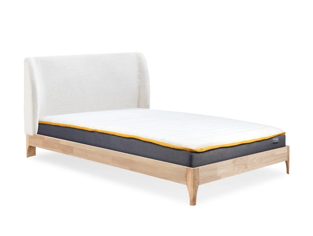 Birlea Furniture & Beds Birlea Halfden 4ft6 Double White Fabric Bed Frame