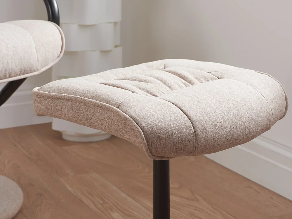Birlea Furniture & Beds Birlea Memphis Wheat Fabric Swivel Chair & Footstool