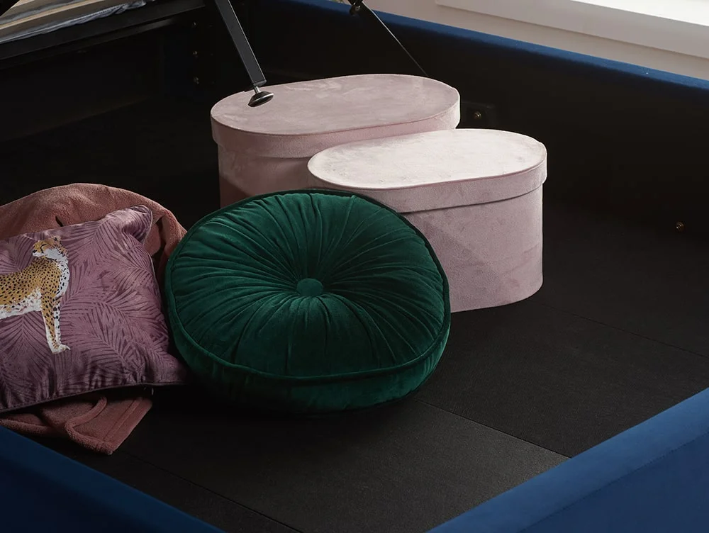 Birlea Furniture & Beds Birlea Lottie 4ft6 Double Midnight Blue Fabric Ottoman Bed Frame