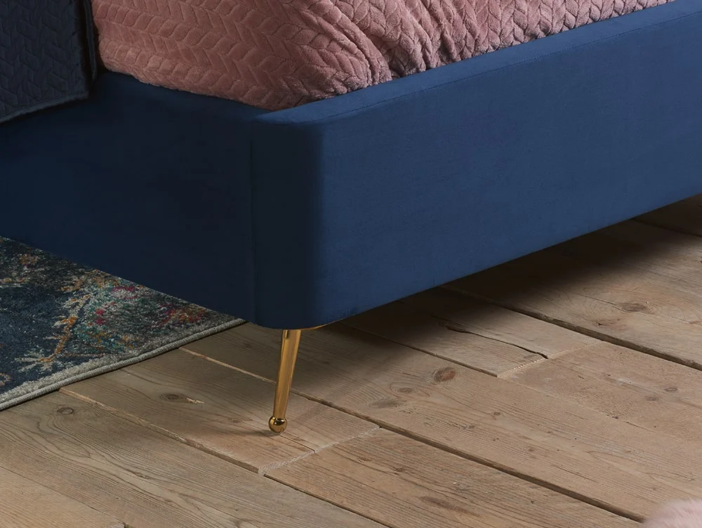 Birlea Furniture & Beds Birlea Lottie 4ft6 Double Midnight Blue Fabric Ottoman Bed Frame