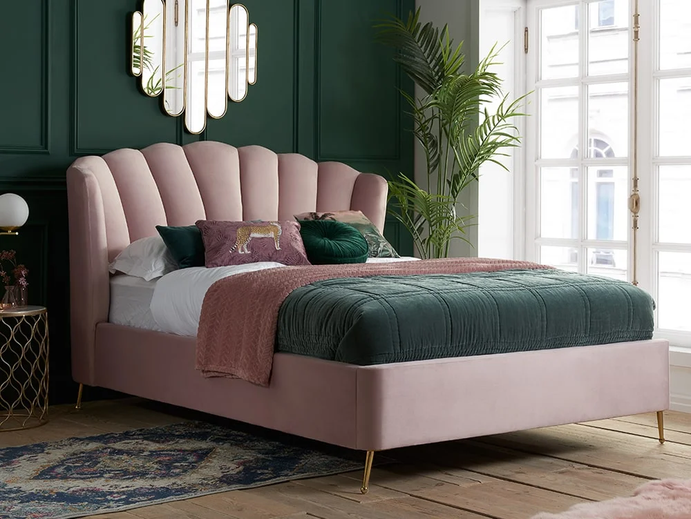 Birlea Furniture & Beds Birlea Lottie 5ft King Size Pink Fabric Ottoman Bed Frame