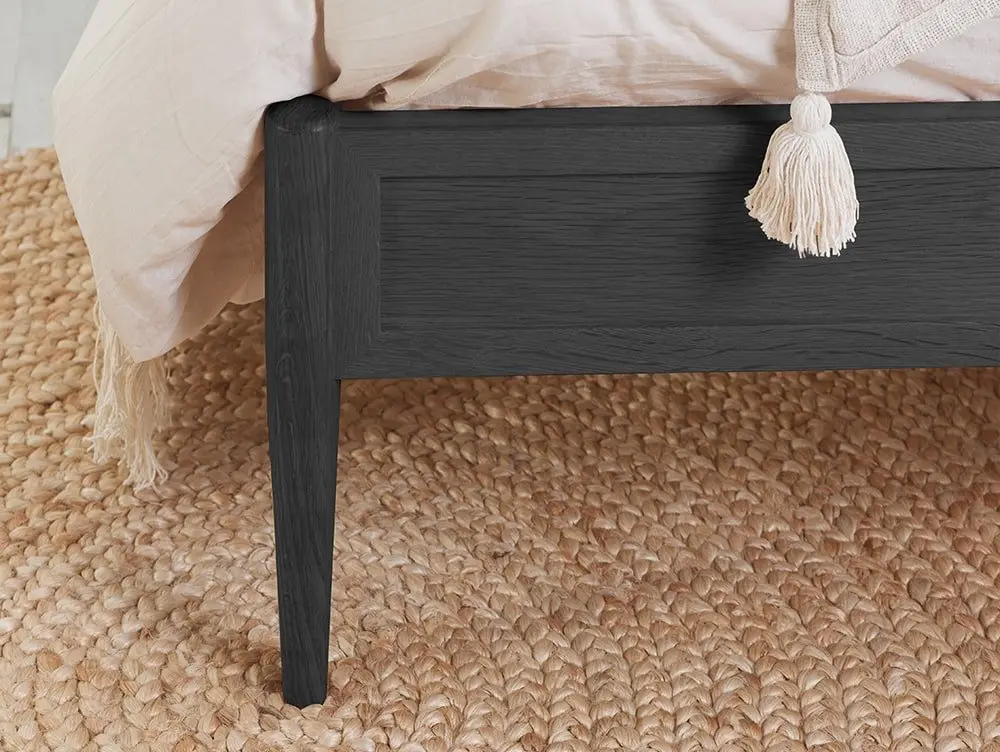 Birlea Furniture & Beds Birlea Leonie 4ft6 Double Rattan and Black Wooden Bed Frame