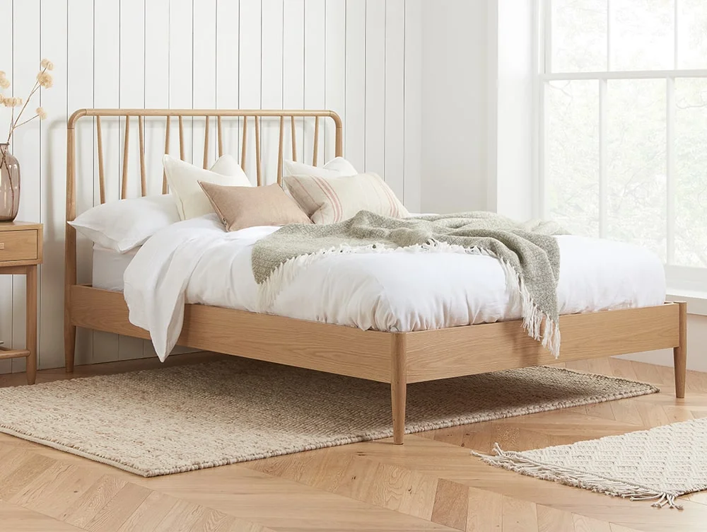 Birlea Furniture & Beds Birlea Jesper 4ft6 Double Oak Wooden Bed Frame