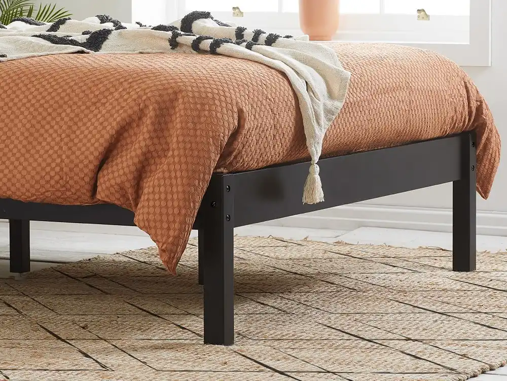 Birlea Furniture & Beds Birlea Nova 3ft Single Black Wooden Bed Frame