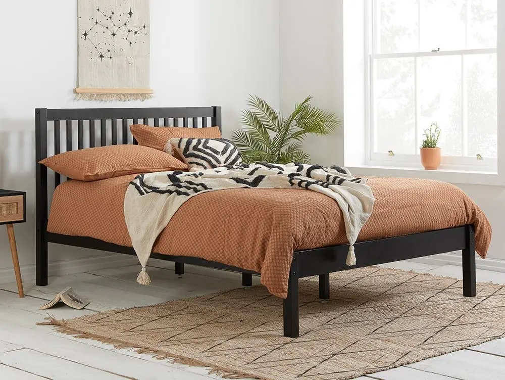 Birlea Furniture & Beds Birlea Nova 3ft Single Black Wooden Bed Frame