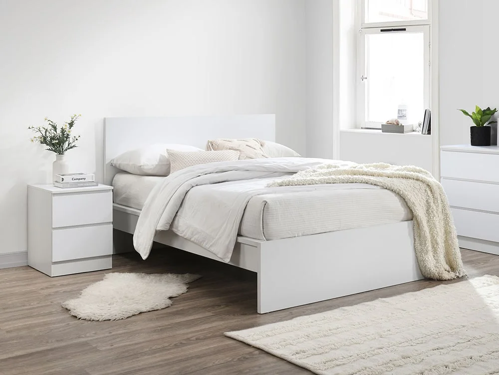 Birlea Furniture & Beds Birlea Oslo 4ft6 Double White Wooden Bed Frame