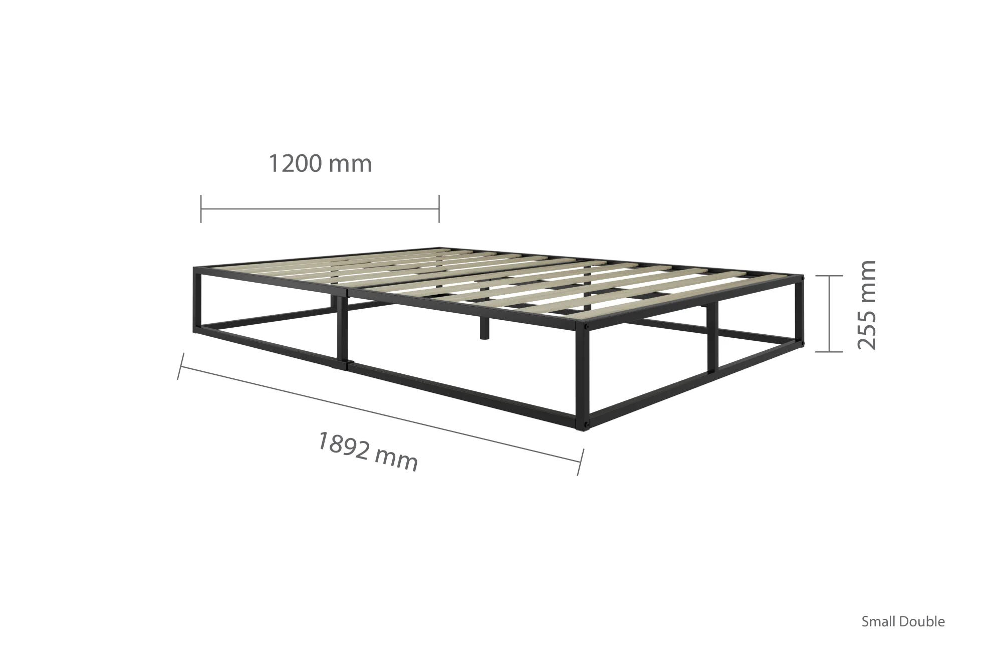 Birlea Furniture & Beds Birlea Soho Platform 4ft Small Double Black Metal Bed Frame