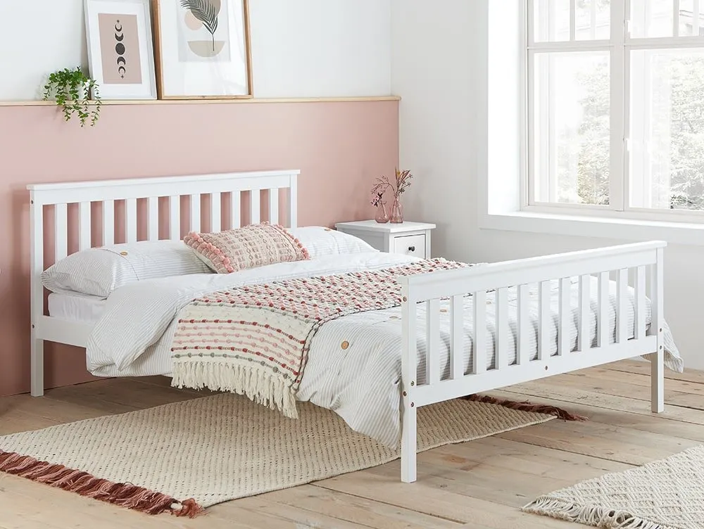 Birlea Furniture & Beds Birlea Oxford 4ft Small Double White Wooden Bed Frame