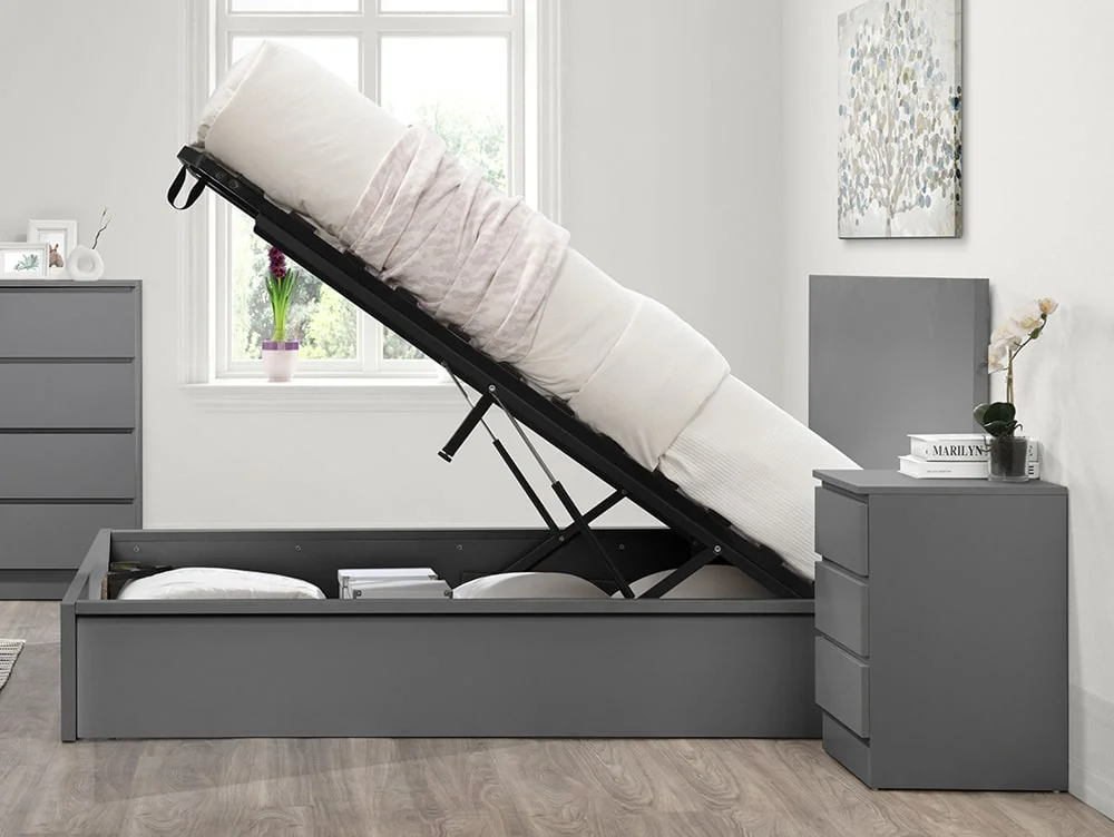 Birlea Furniture & Beds Birlea Oslo 4ft6 Double Grey Wooden Ottoman Bed Frame