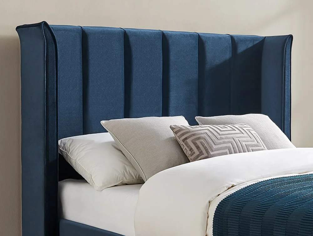 Limelight  Limelight Polaris 5ft King Size Navy Blue Fabric Ottoman Bed Frame