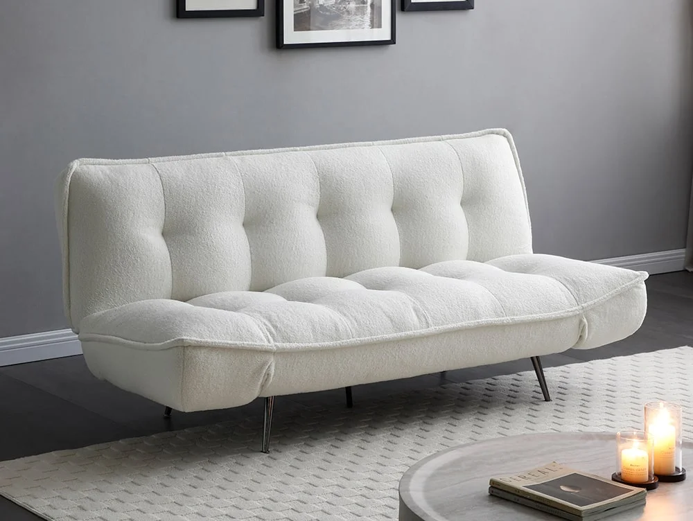 Limelight  Limelight Remi Cream Boucle Fabric Sofa Bed
