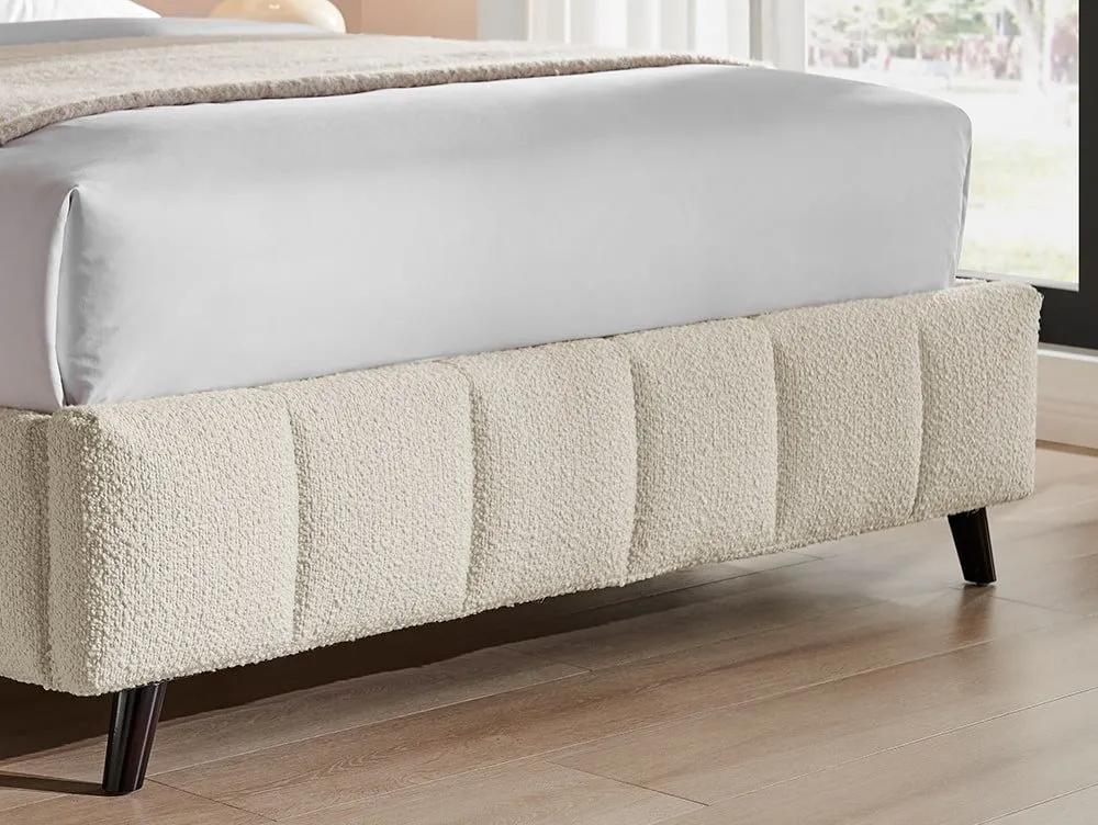 Limelight  Limelight Starla Square 5ft King Size Ivory Boucle Fabric Bed Frame