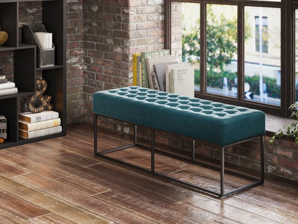 LPD LPD Boden Yale Blue Fabric Bench