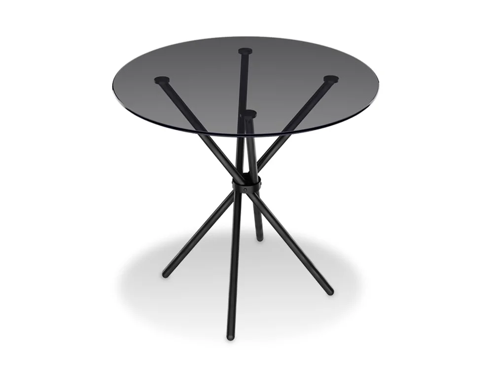 LPD LPD Casa 90cm Smoked Glass and Black Dining Table