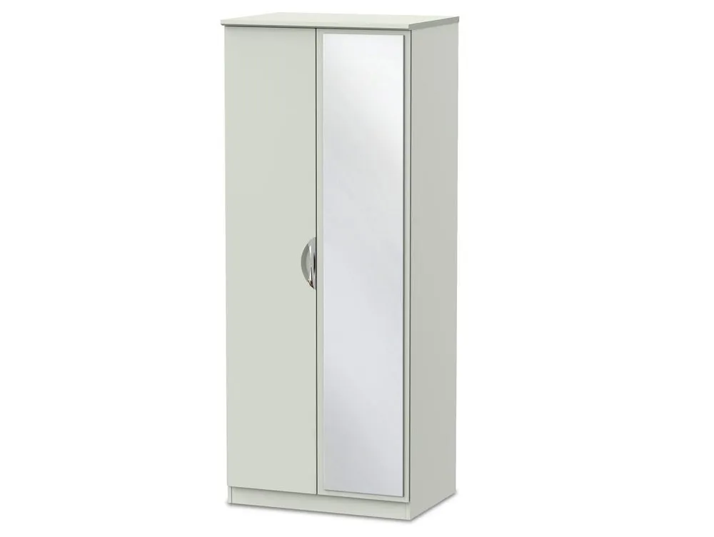 ASC ASC 2ft6 Corsica Kashmir High Gloss 2 Door Mirrored Double Wardrobe (Assembled)