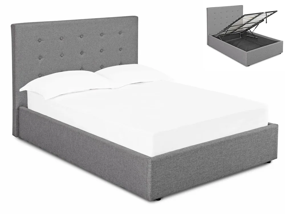 LPD LPD Lucca 4ft Small Double Grey Fabric Ottoman Bed Frame