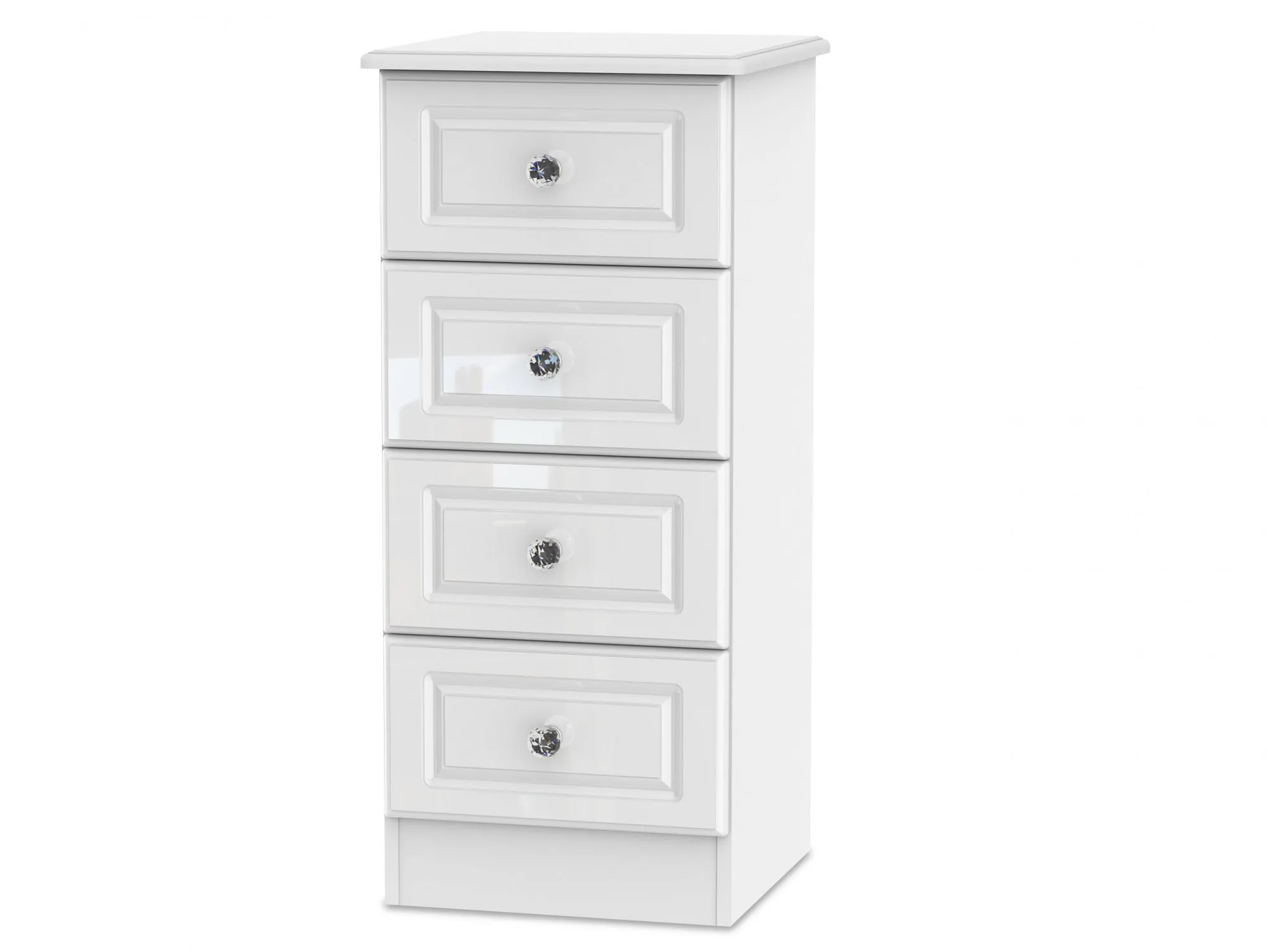 Welcome Welcome Balmoral White High Gloss 4 Drawer Narrow Chest of Drawers (Assembled)
