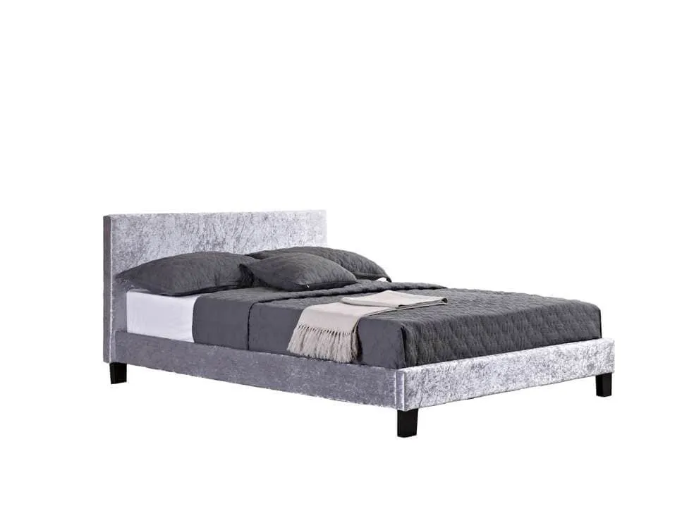 Birlea Furniture & Beds Birlea Berlin 5ft King Size Steel Crushed Velvet Glitz Fabric Bed Frame