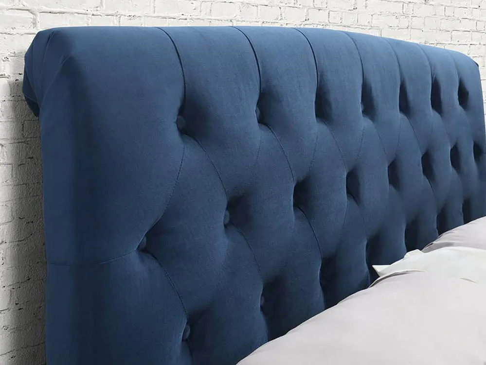 Birlea Furniture & Beds Birlea Brompton 4ft Small Double Midnight Blue Fabric Bed Frame