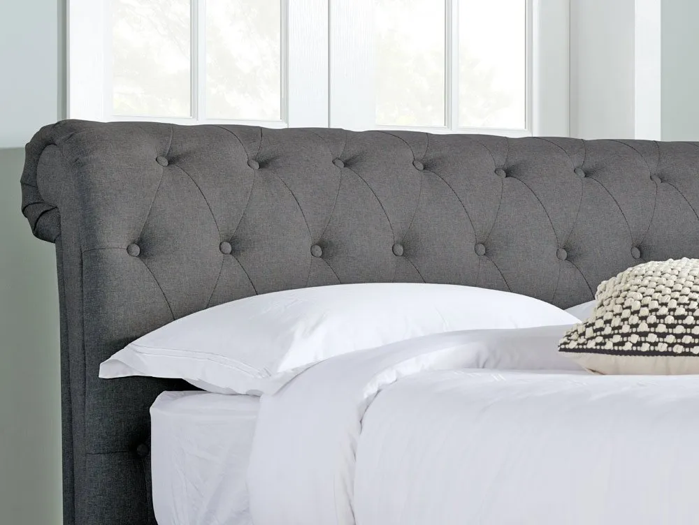 Birlea Furniture & Beds Birlea Castello 5ft King Size Charcoal Fabric Ottoman Bed Frame