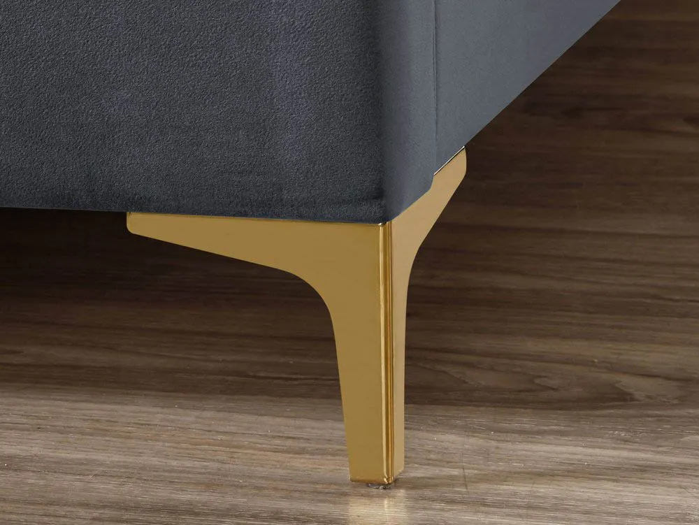 Birlea Furniture & Beds Birlea Clover 5ft King Size Grey Velvet Fabric Bed Frame