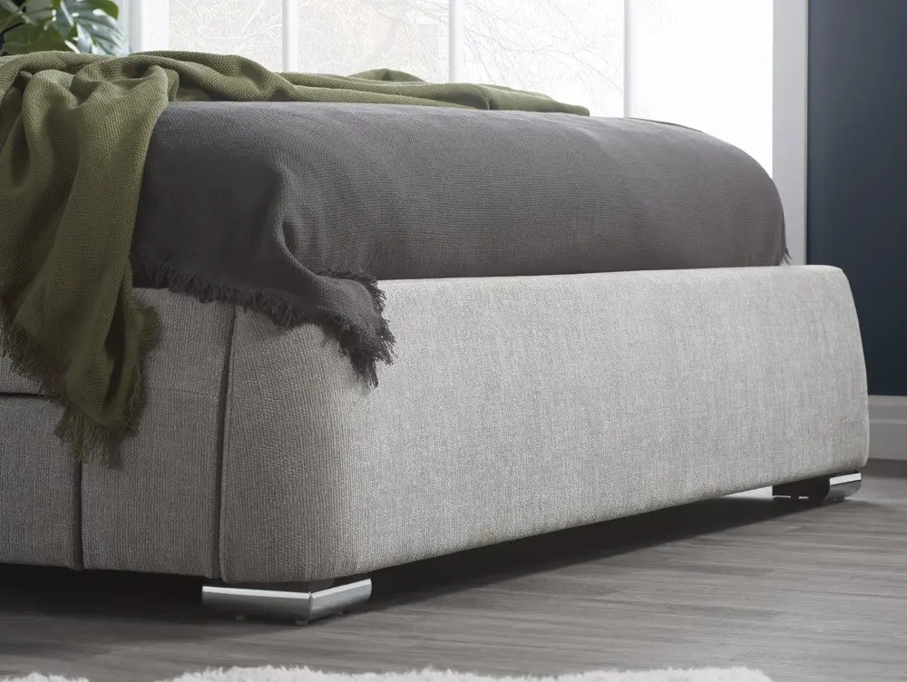 Birlea Furniture & Beds Birlea Mayfair 6ft Super King Size Grey Fabric 4 Drawer Bed Frame