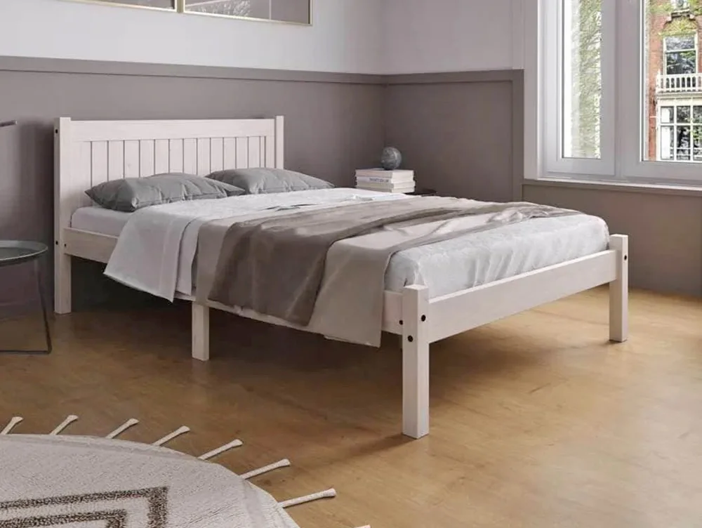 Birlea Furniture & Beds Birlea Rio 4ft Small Double Whitewash Wooden Bed Frame