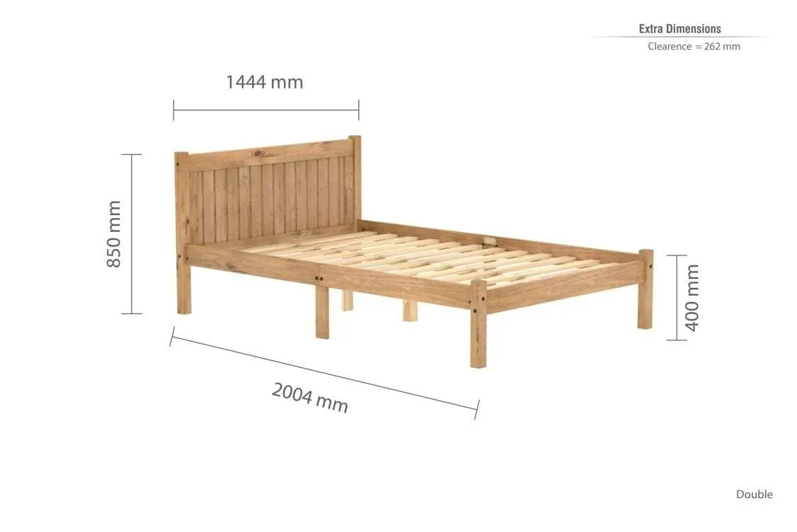 Birlea Furniture & Beds Birlea Rio 4ft6 Double Pine Wooden Bed Frame