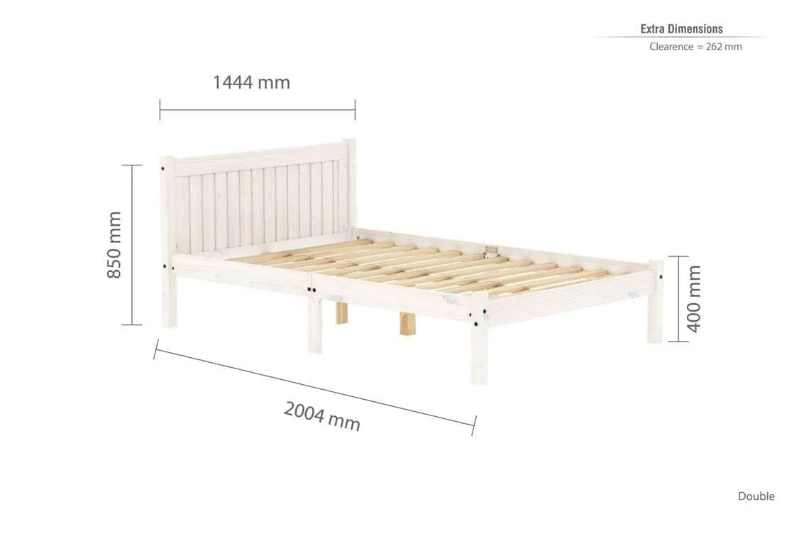 Birlea Furniture & Beds Birlea Rio 4ft6 Double Whitewash Wooden Bed Frame