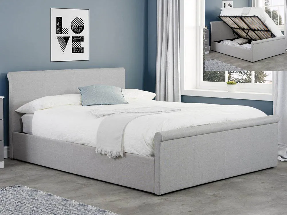 Birlea Furniture & Beds Birlea Stratus 5ft King Size Grey Fabric Ottoman Bed Frame