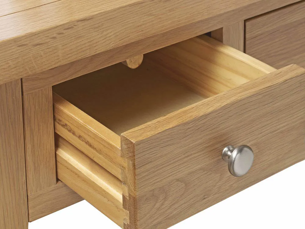 Birlea Furniture & Beds Birlea Woburn Single Pedestal Oak Wooden Dressing Table (Assembled)