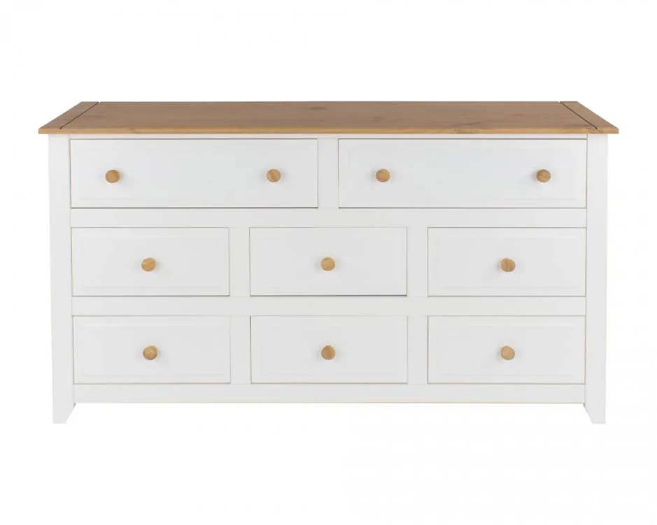 Core Products Core Capri  White 6+2 Drawer Large Chest of Drawers