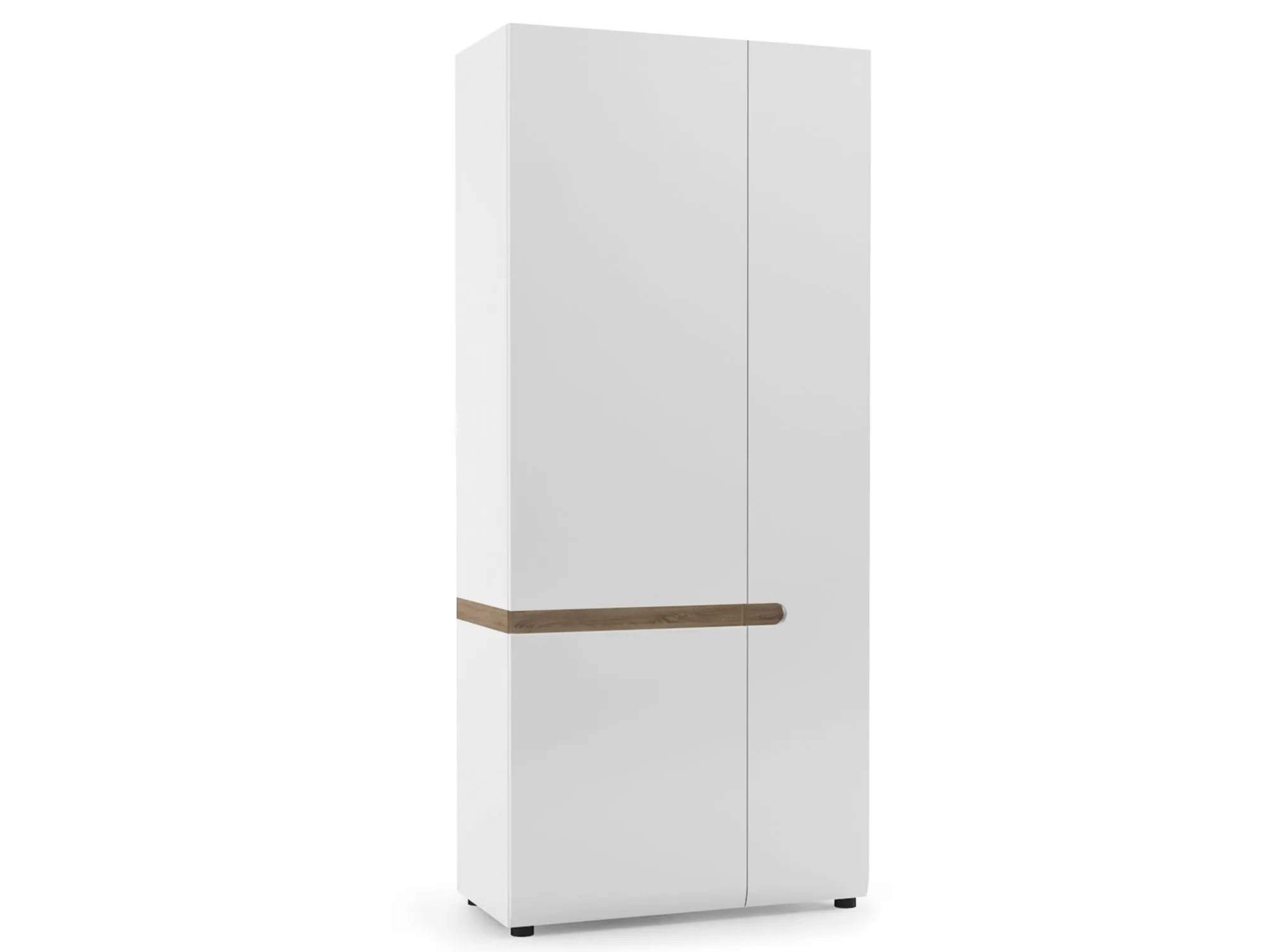 Furniture To Go Furniture To Go Chelsea White High Gloss and Oak 2 Door Double Wardrobe