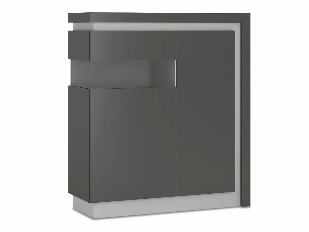 Furniture To Go Furniture To Go Lyon Platinum High Gloss and Grey Gloss 2 Door Designer Cabinet (LHD)