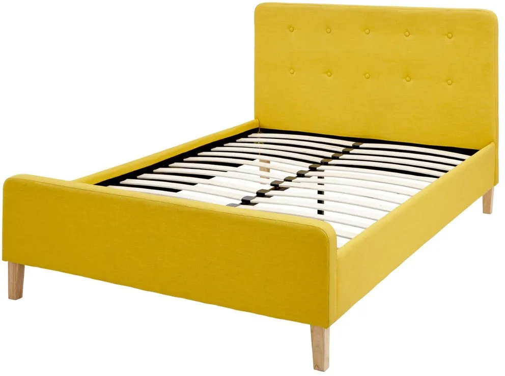 GFW GFW Ashbourne 4ft6 Double Mustard Fabric Bed Frame