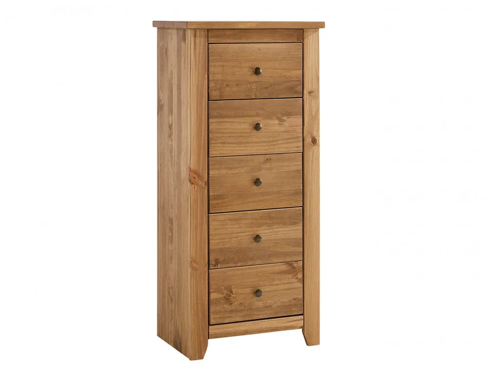 LPD LPD Havana 5 Drawer Tall Narrow Pine Wooden Chest of Drawers