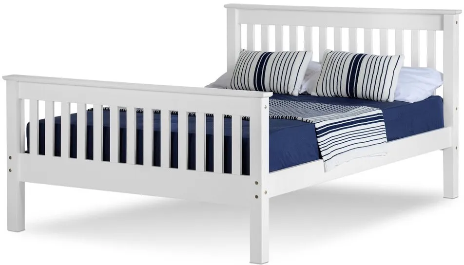 Seconique Seconique Monaco 4ft6 Double White Wooden Bed Frame (High Footend)