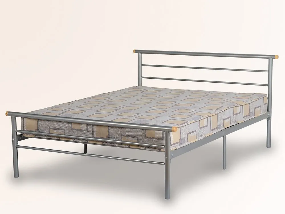 Seconique Seconique Orion 4ft Small Double Silver Metal Bed Frame
