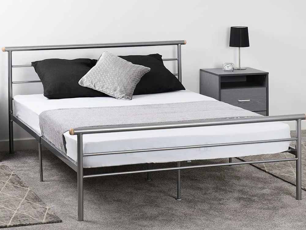 Seconique Seconique Orion 4ft6 Double Silver Metal Bed Frame
