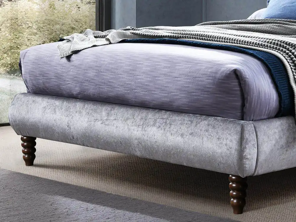 Time Living Time Living Venice 5ft King Size Grey Crushed Velvet Fabric Bed Frame