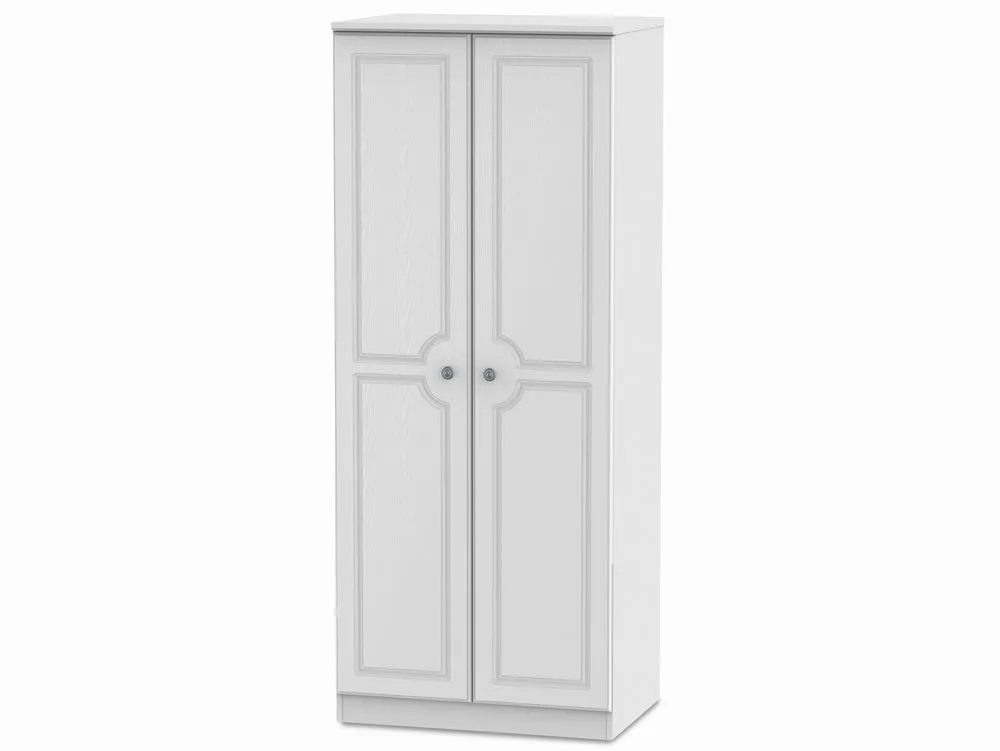 Welcome Welcome 2ft6 Pembroke White Ash 2 Door Double Wardrobe (Assembled)