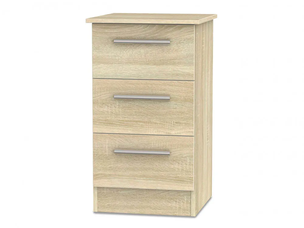 Welcome Welcome Contrast 3 Drawer Bedside Table (Assembled)