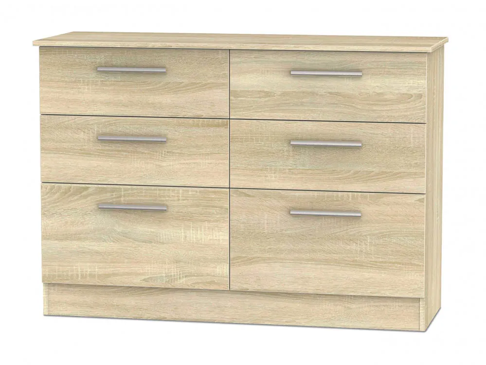 Welcome Welcome Contrast 6 Drawer Midi Chest of Drawers (Assembled)